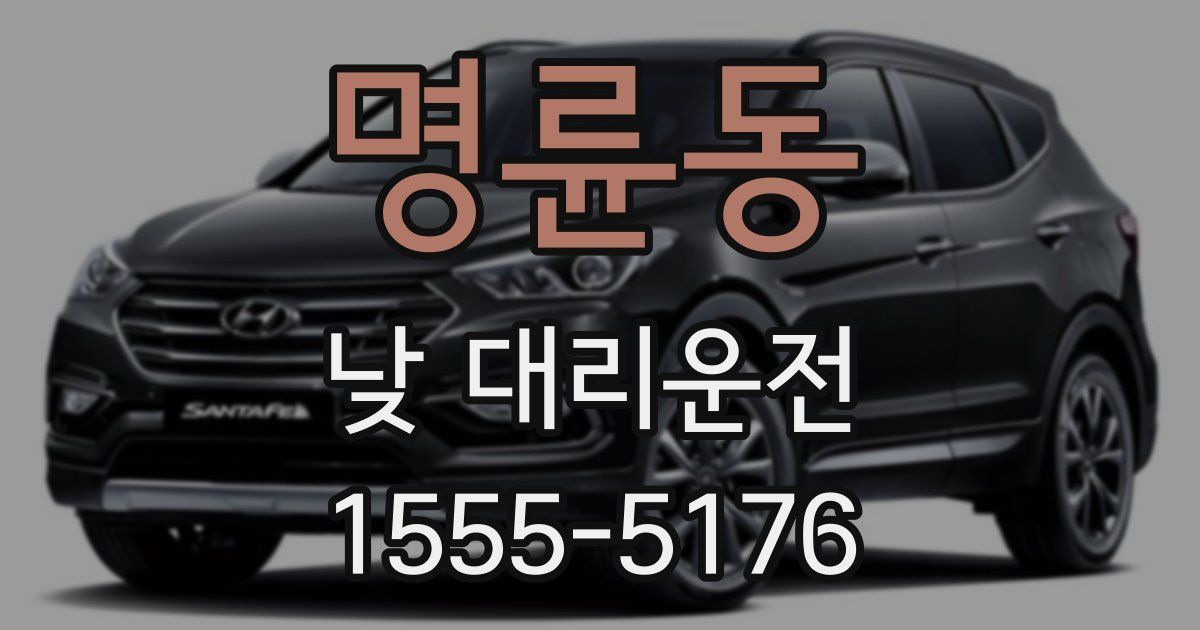 명륜동 낮 대리운전