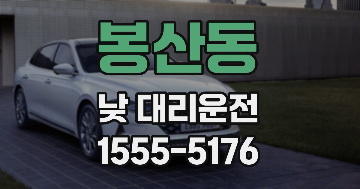 봉산동 낮 대리운전