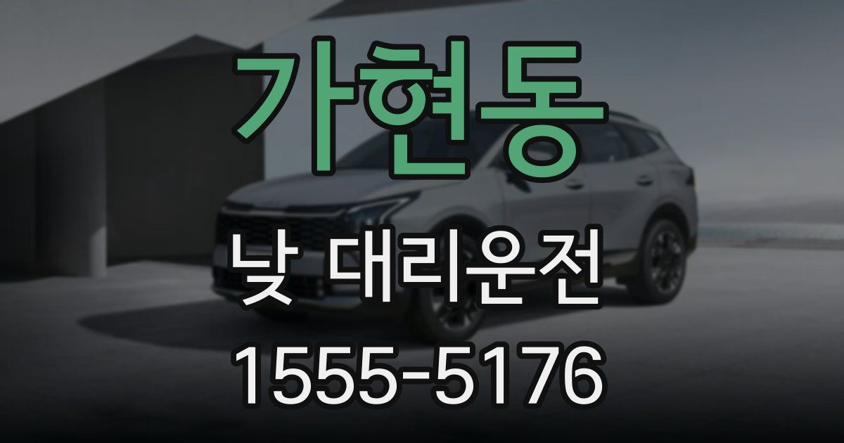 가현동 낮 대리운전