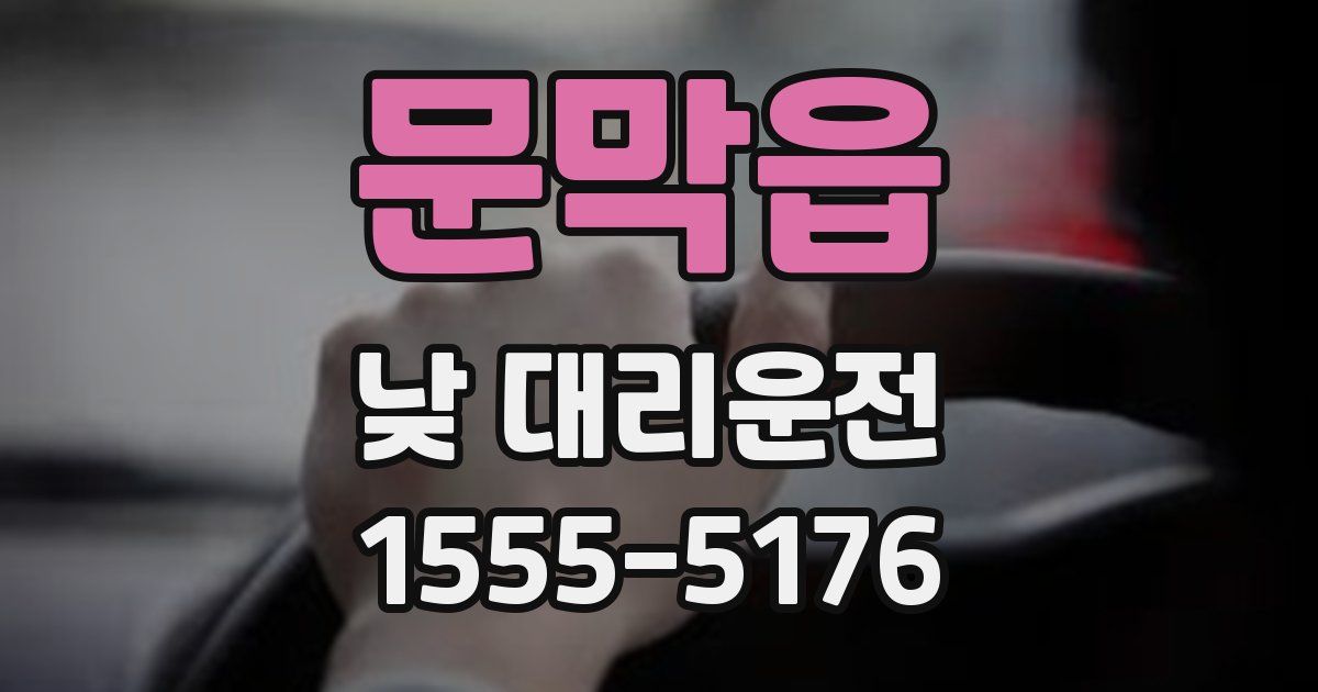 문막읍 낮 대리운전