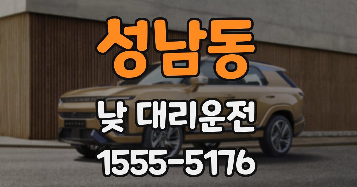 성남동 낮 대리운전