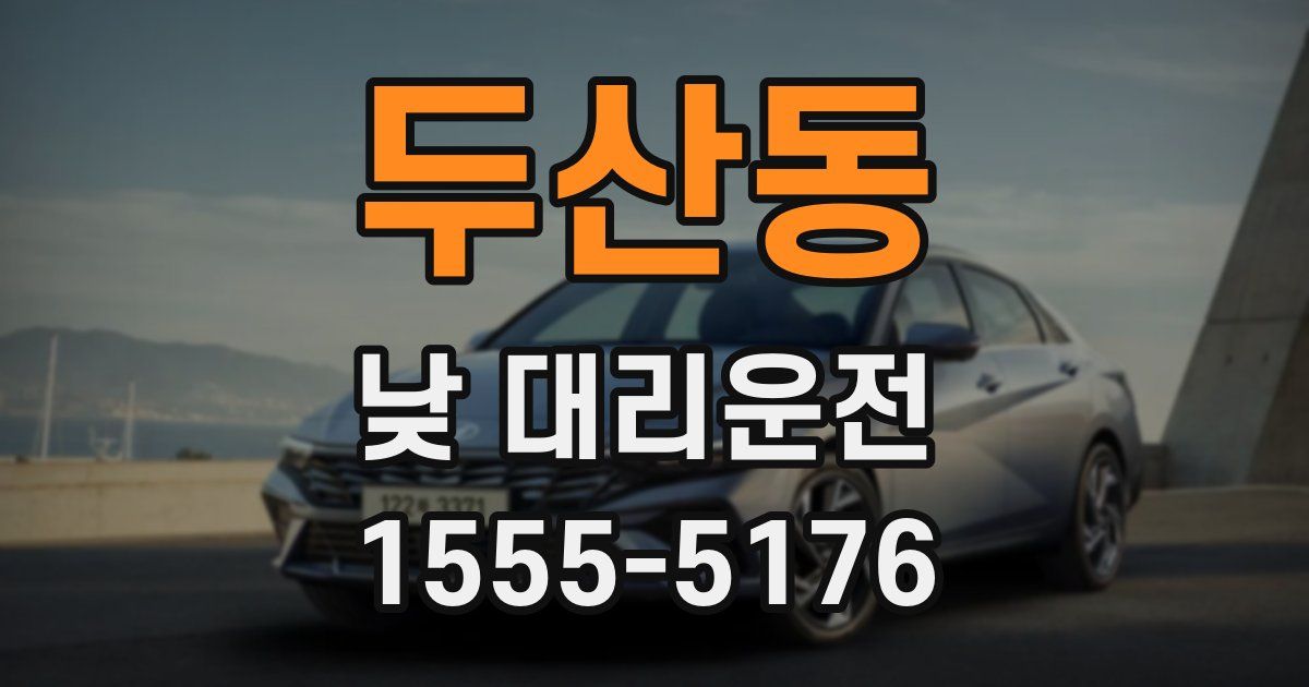 두산동 낮 대리운전