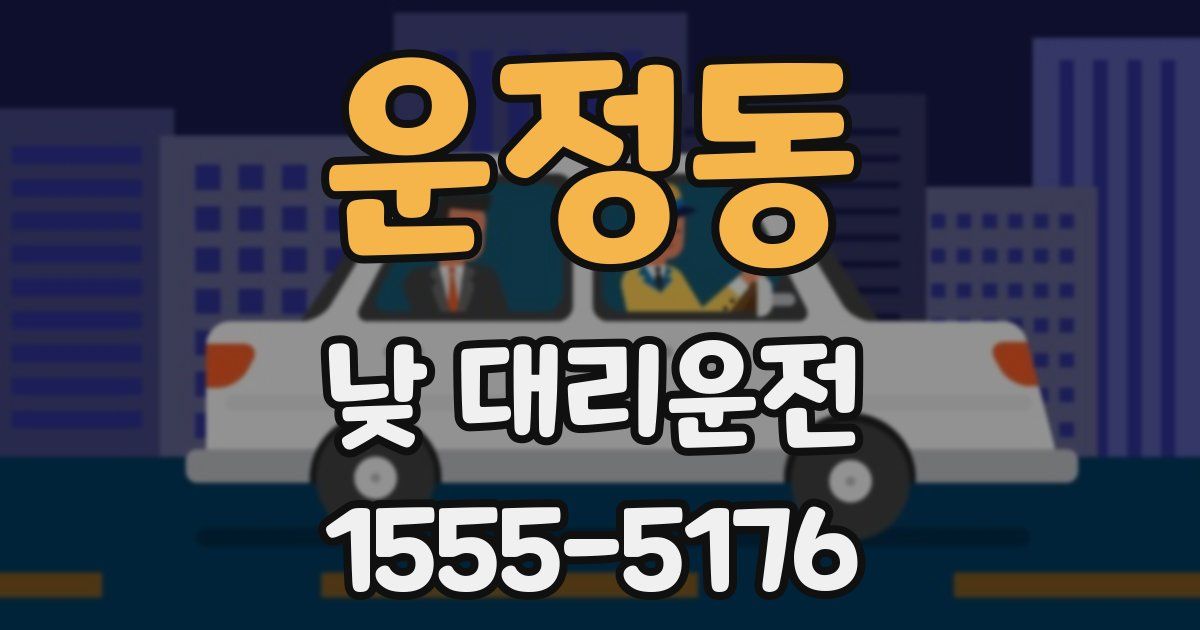 운정동 낮 대리운전