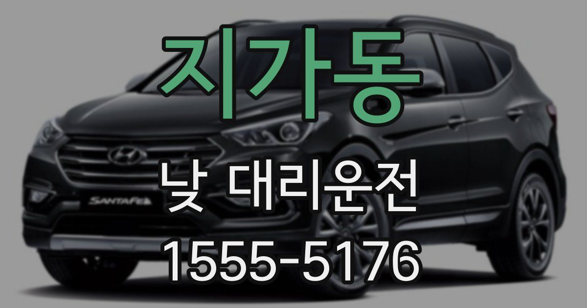 지가동 낮 대리운전