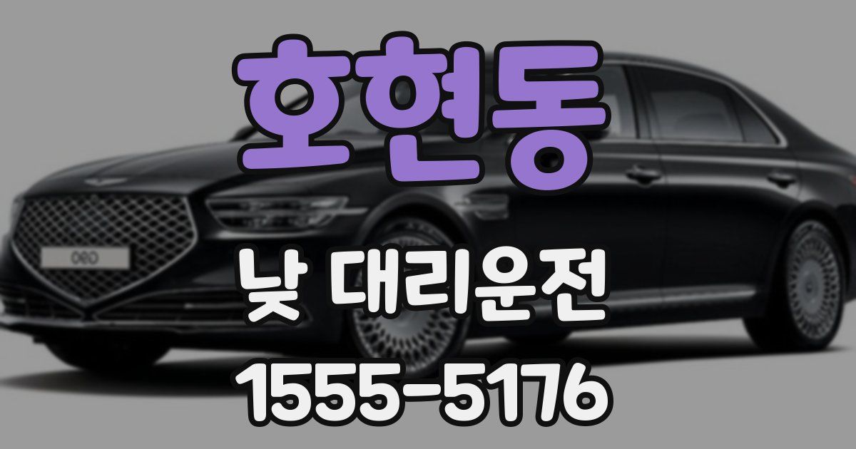호현동 낮 대리운전