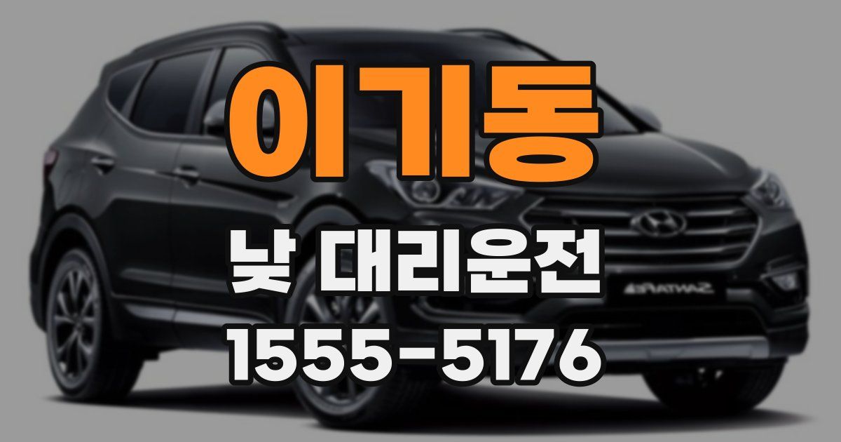 이기동 낮 대리운전