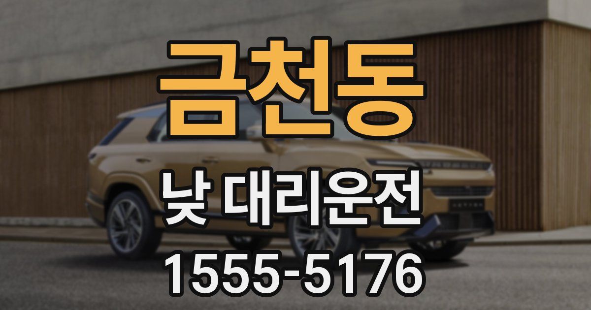 금천동 낮 대리운전