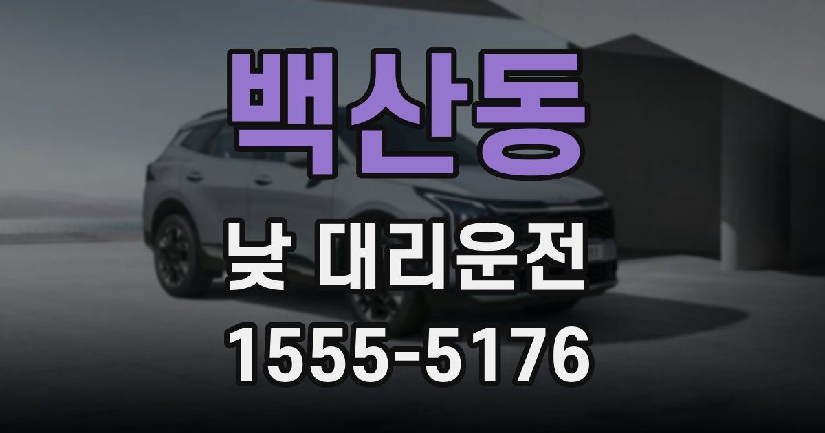 백산동 낮 대리운전