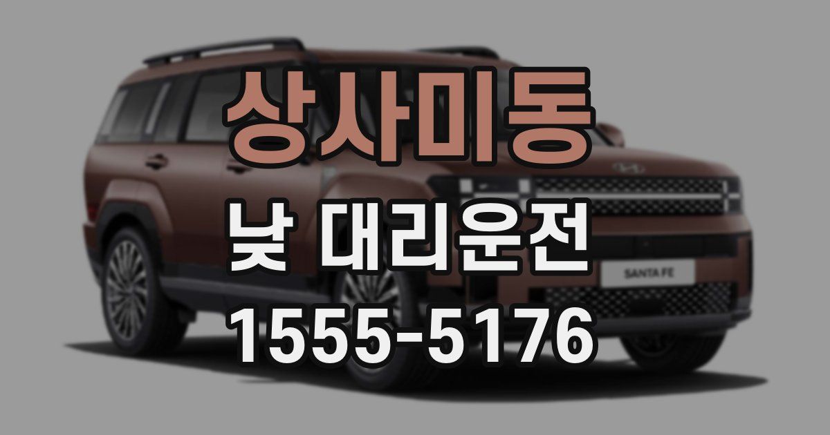 상사미동 낮 대리운전