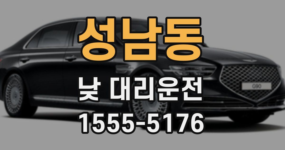 성남동 낮 대리운전
