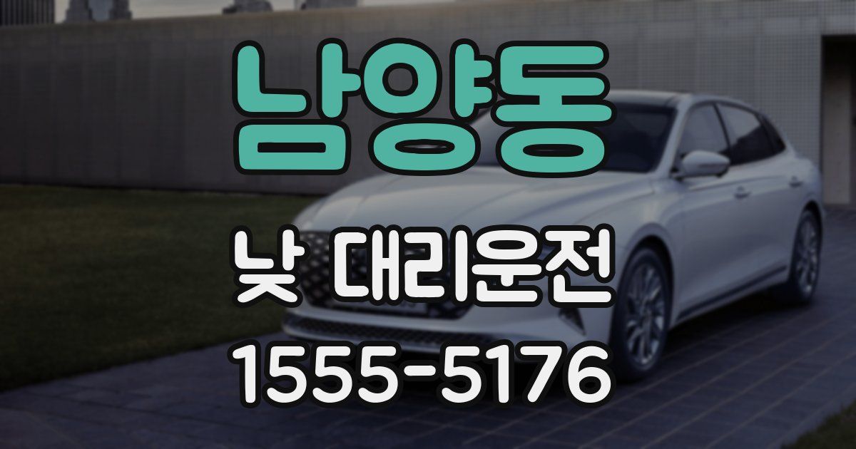 남양동 낮 대리운전