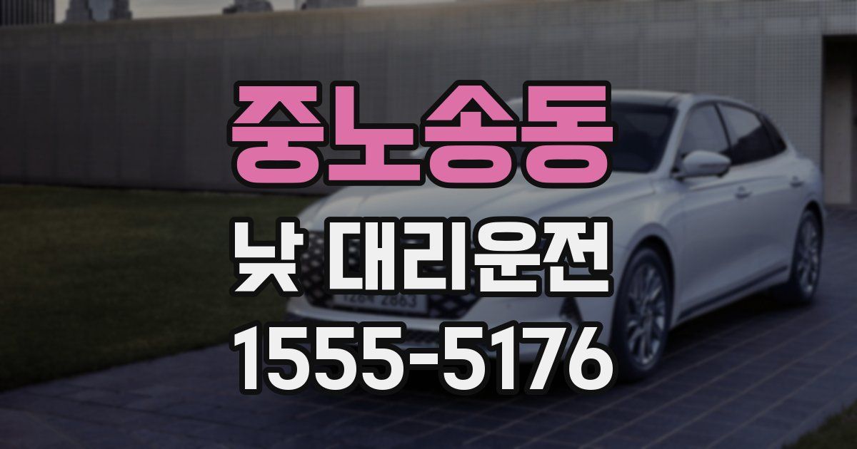 중노송동 낮 대리운전