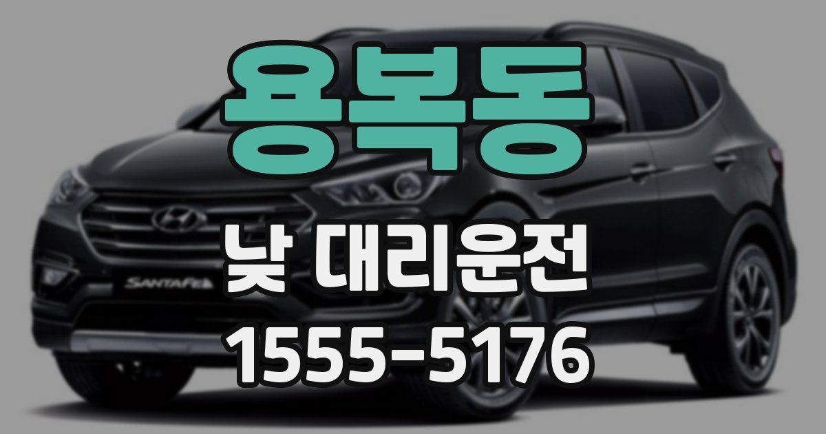 용복동 낮 대리운전