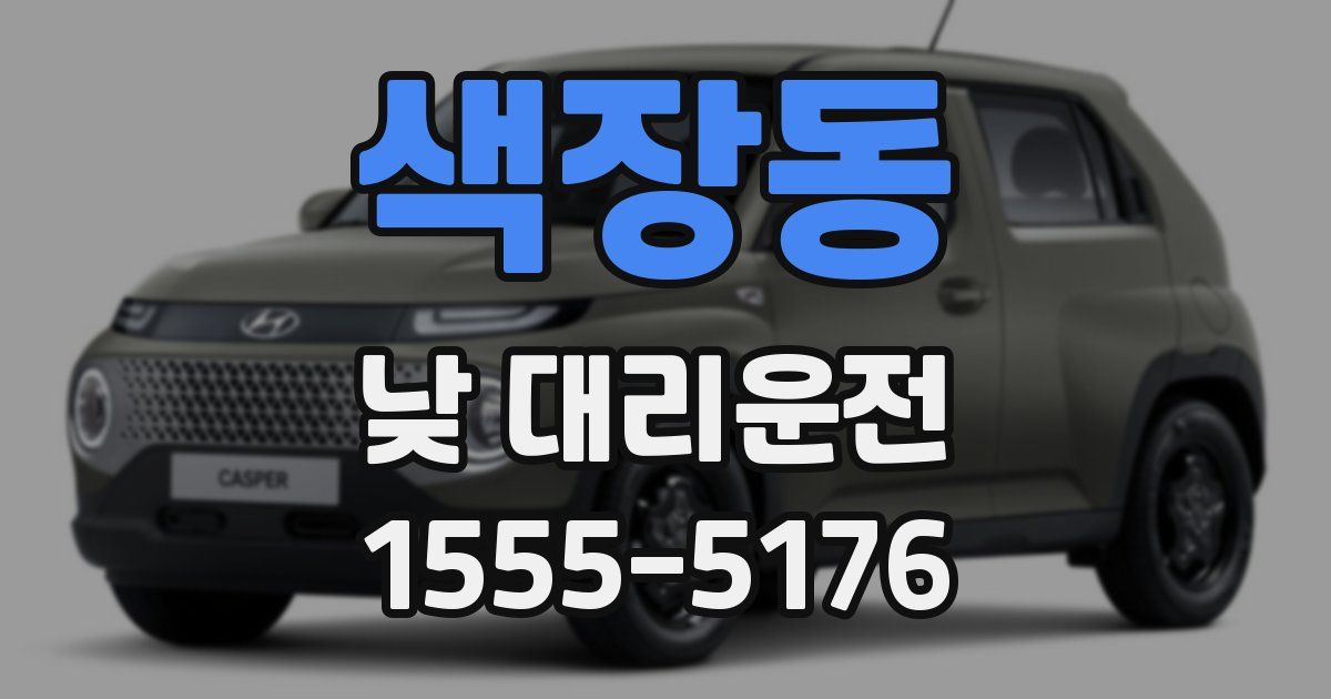 색장동 낮 대리운전