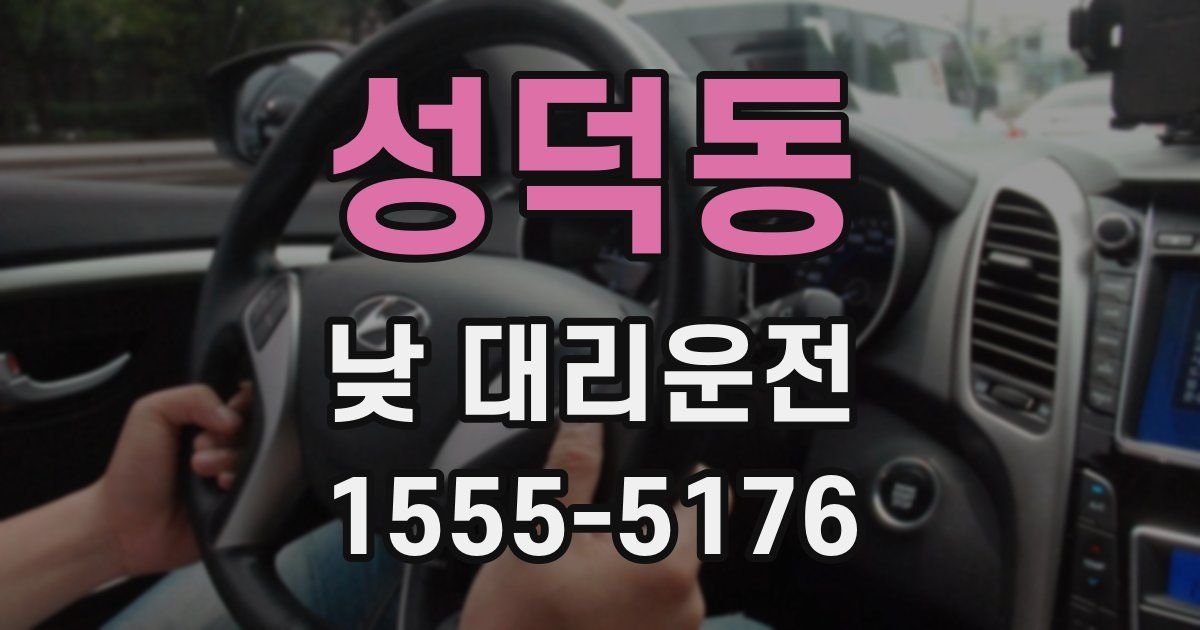 성덕동 낮 대리운전