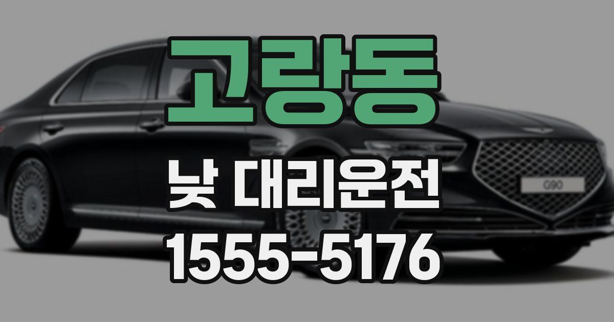 고랑동 낮 대리운전