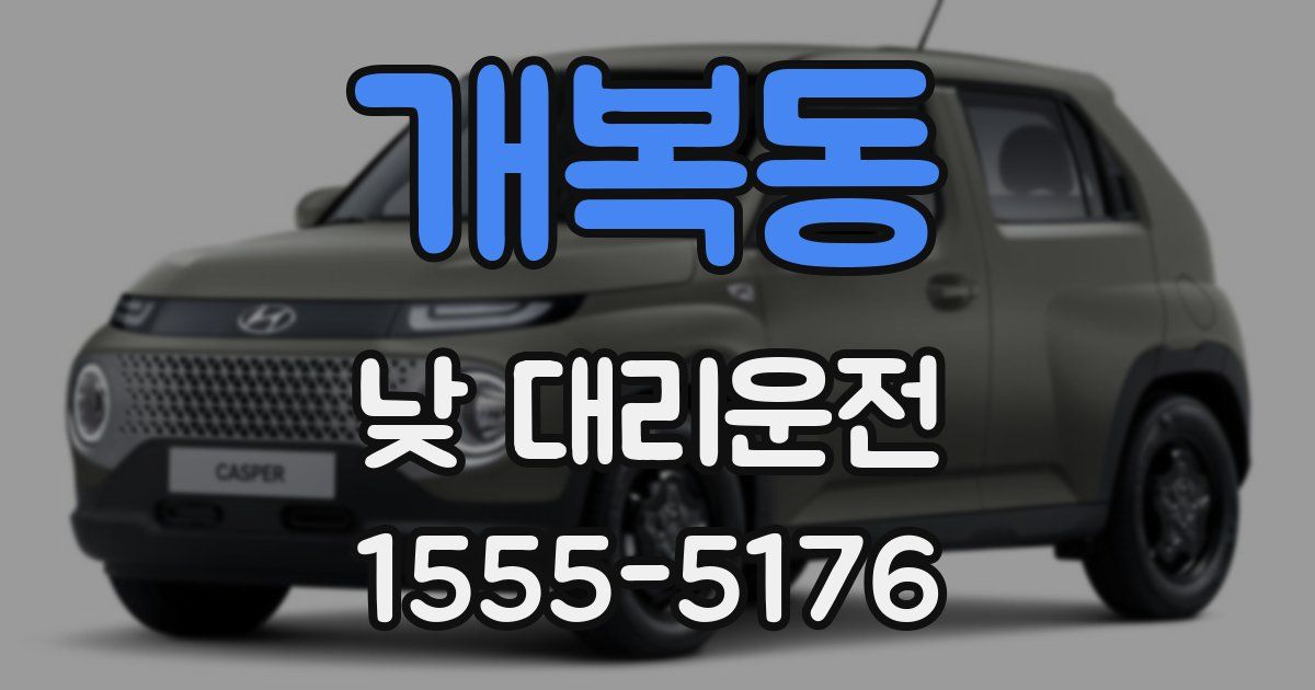 개복동 낮 대리운전