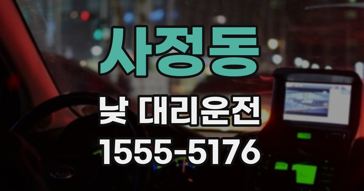 사정동 낮 대리운전