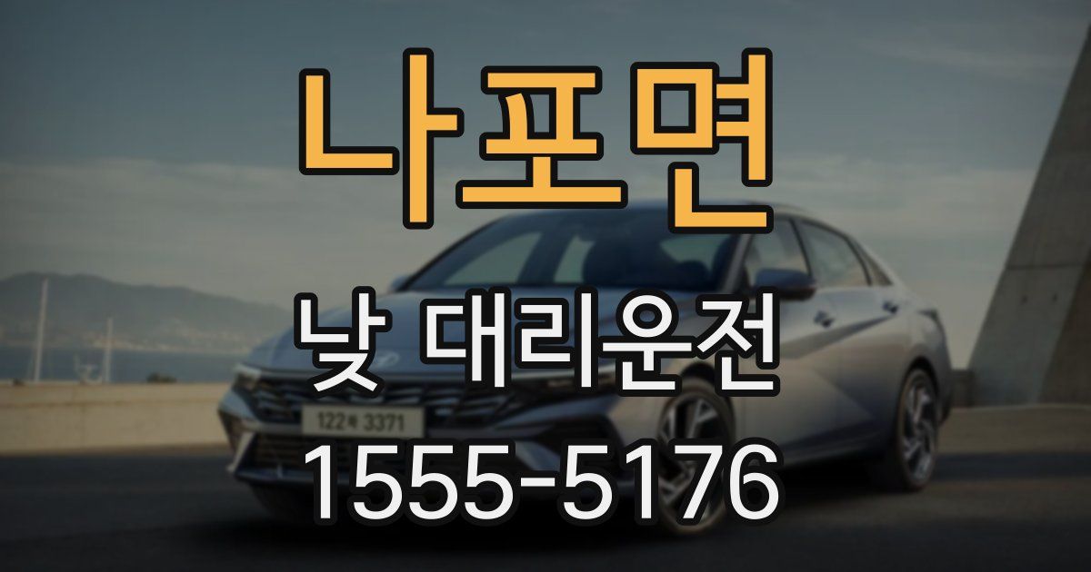 나포면 낮 대리운전