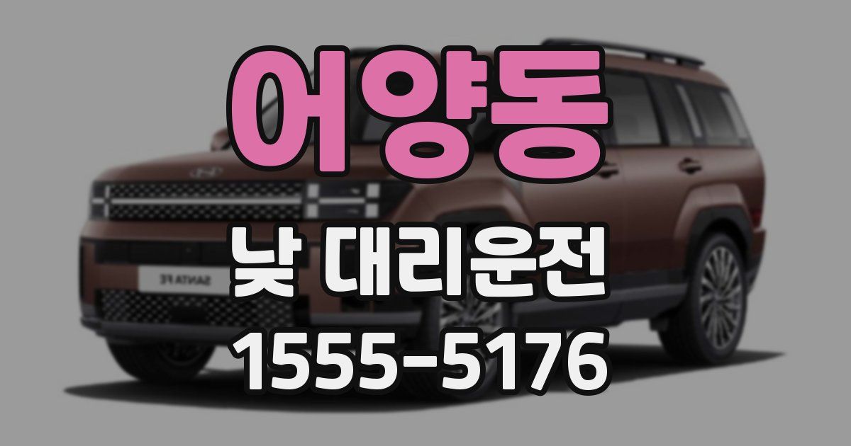 어양동 낮 대리운전