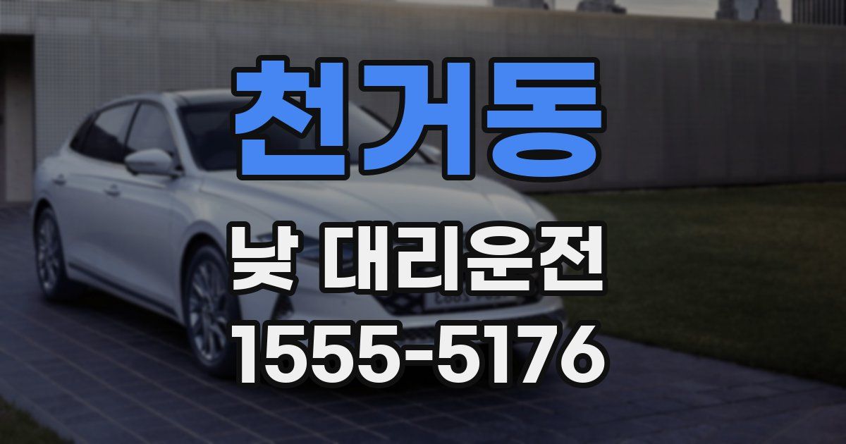 천거동 낮 대리운전