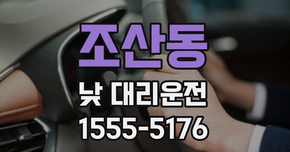 조산동 낮 대리운전
