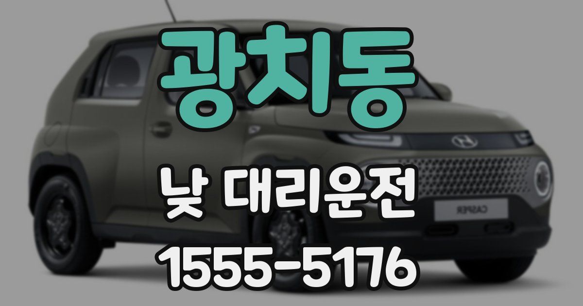 광치동 낮 대리운전