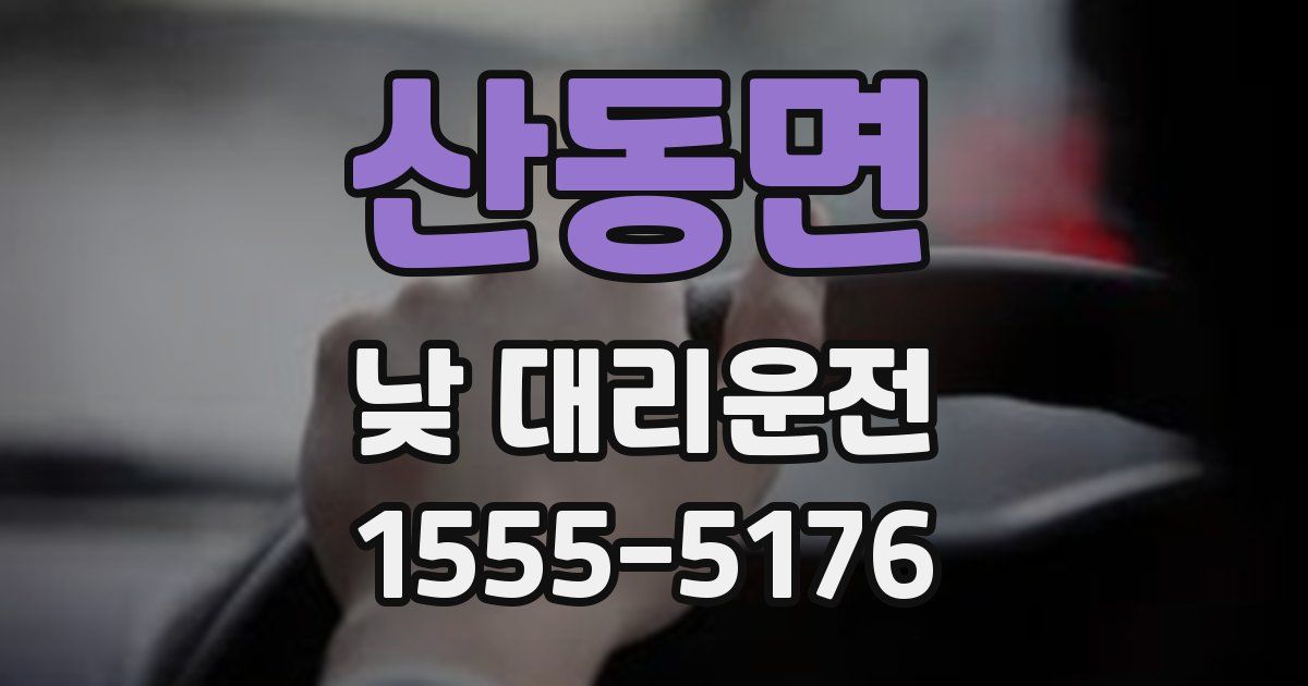 산동면 낮 대리운전
