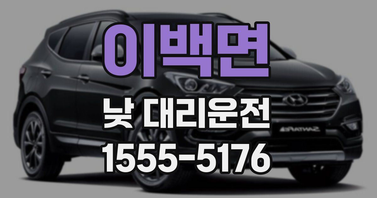 이백면 낮 대리운전