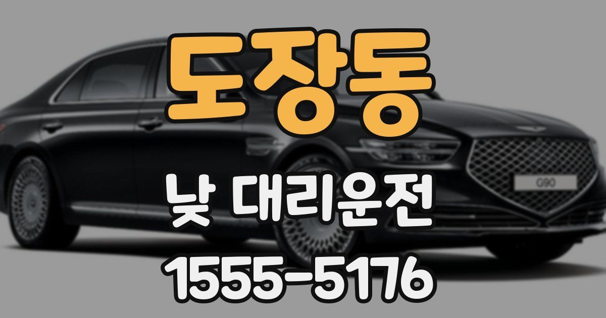 도장동 낮 대리운전