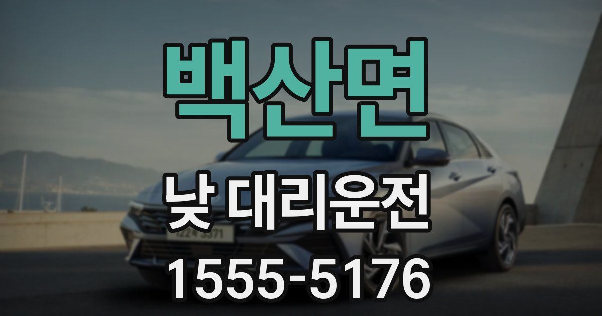백산면 낮 대리운전