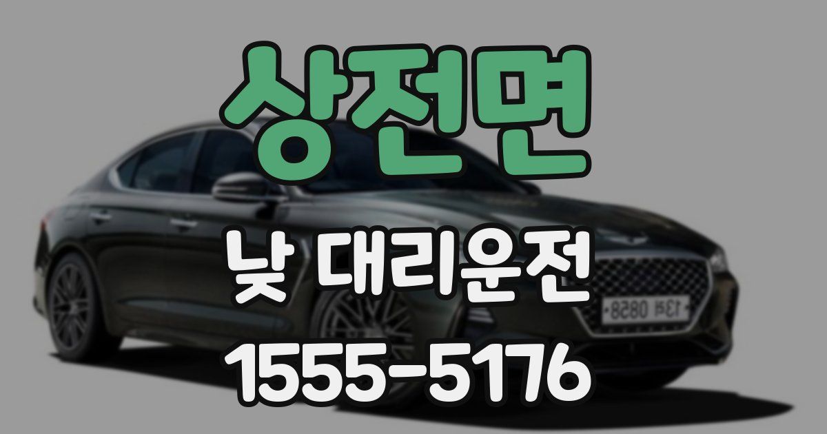 상전면 낮 대리운전
