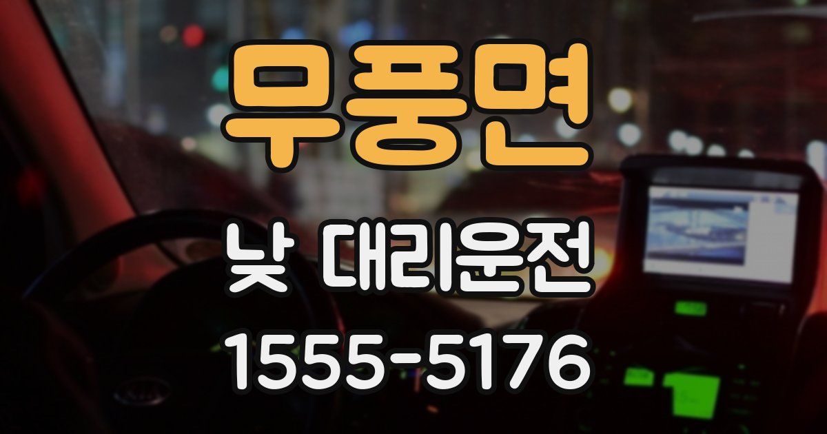 무풍면 낮 대리운전
