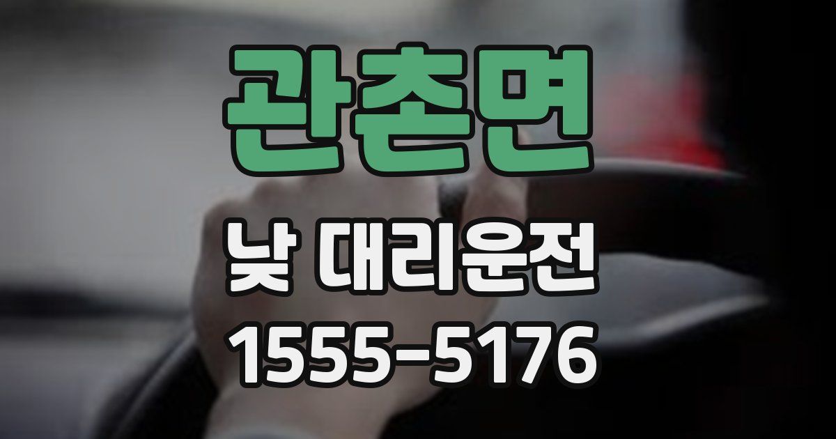 관촌면 낮 대리운전