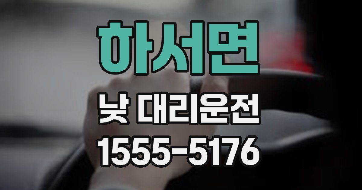 하서면 낮 대리운전