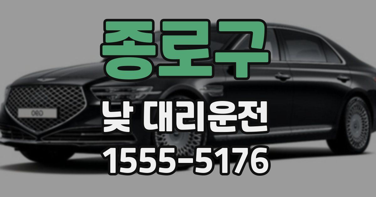종로구 낮 대리운전