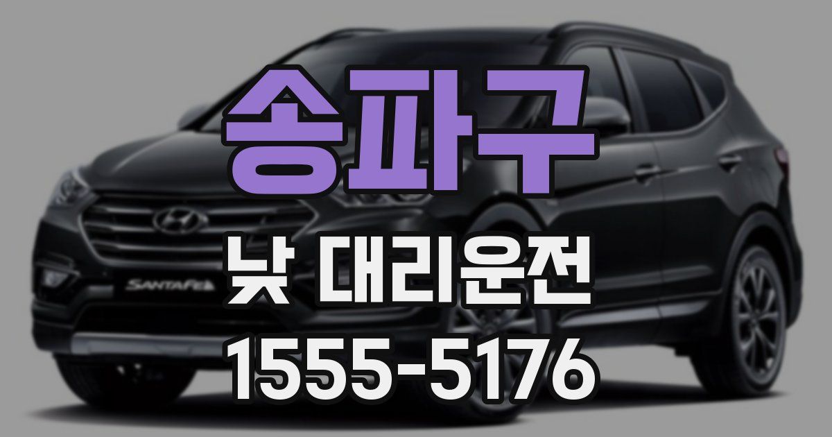 송파구 낮 대리운전