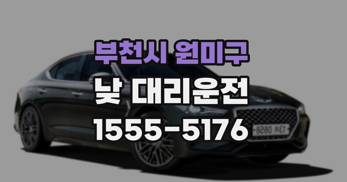 부천시 원미구 낮 대리운전