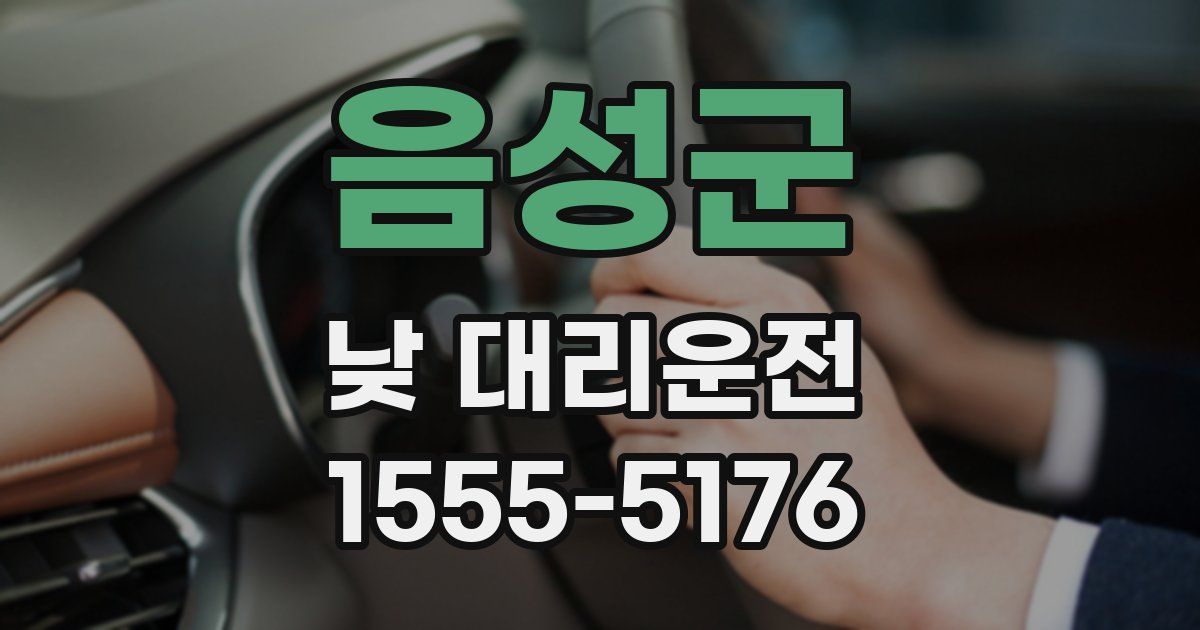 음성군 낮 대리운전