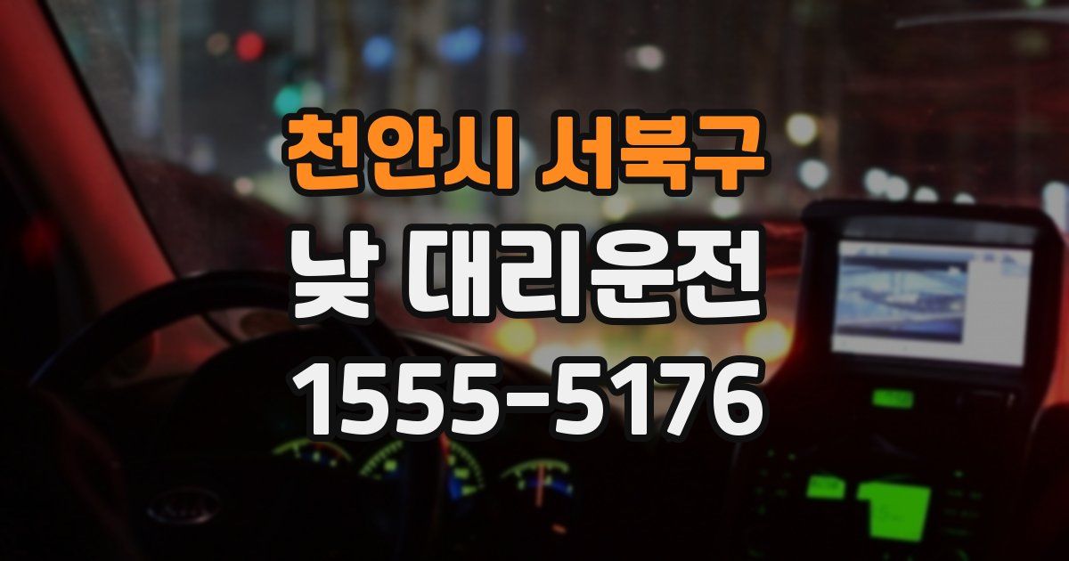 천안시 서북구 낮 대리운전