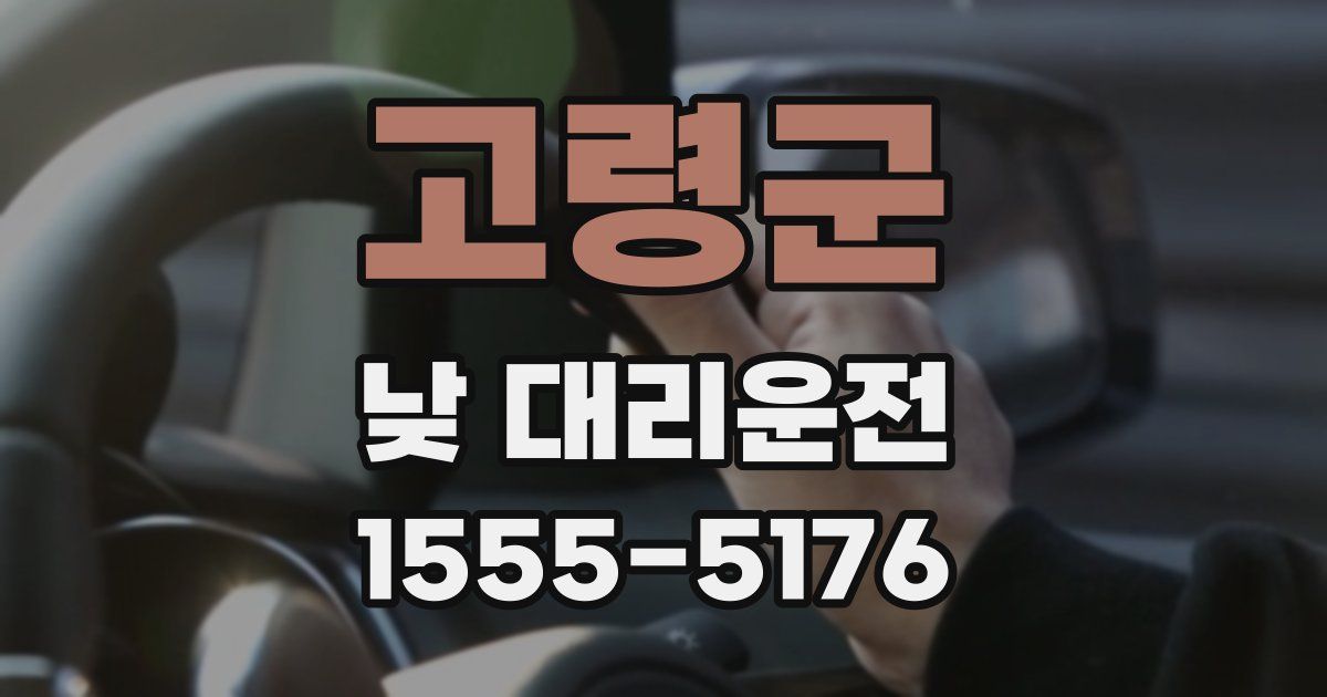 고령군 낮 대리운전