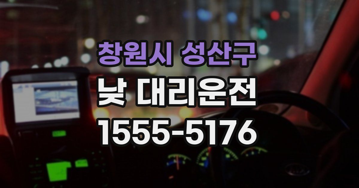 창원시 성산구 낮 대리운전