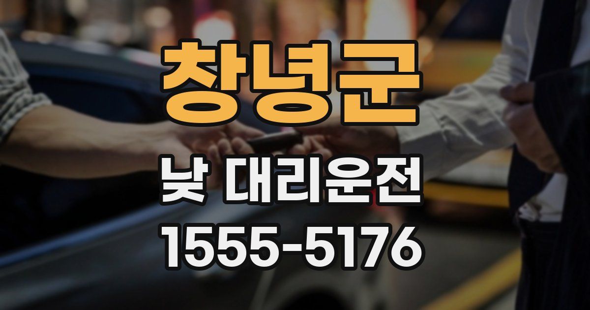 창녕군 낮 대리운전