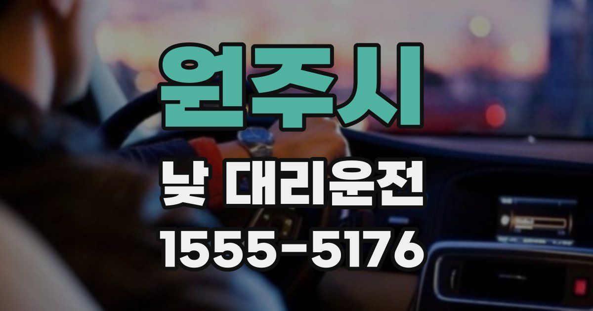 원주시 낮 대리운전