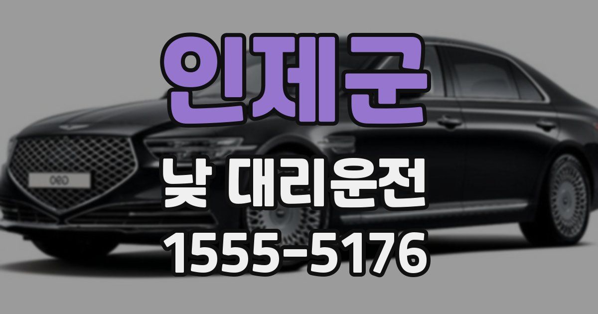인제군 낮 대리운전