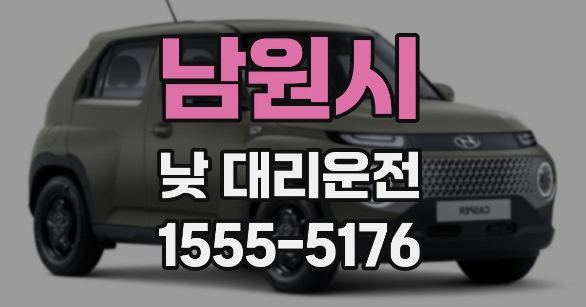 남원시 낮 대리운전