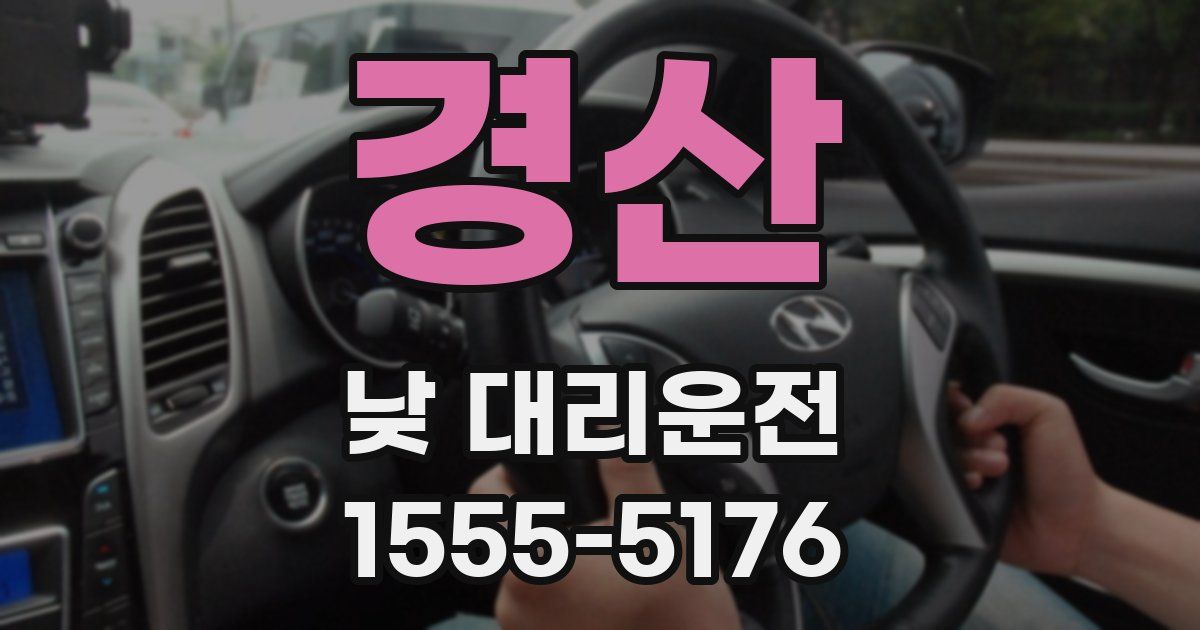 경산 낮 대리운전