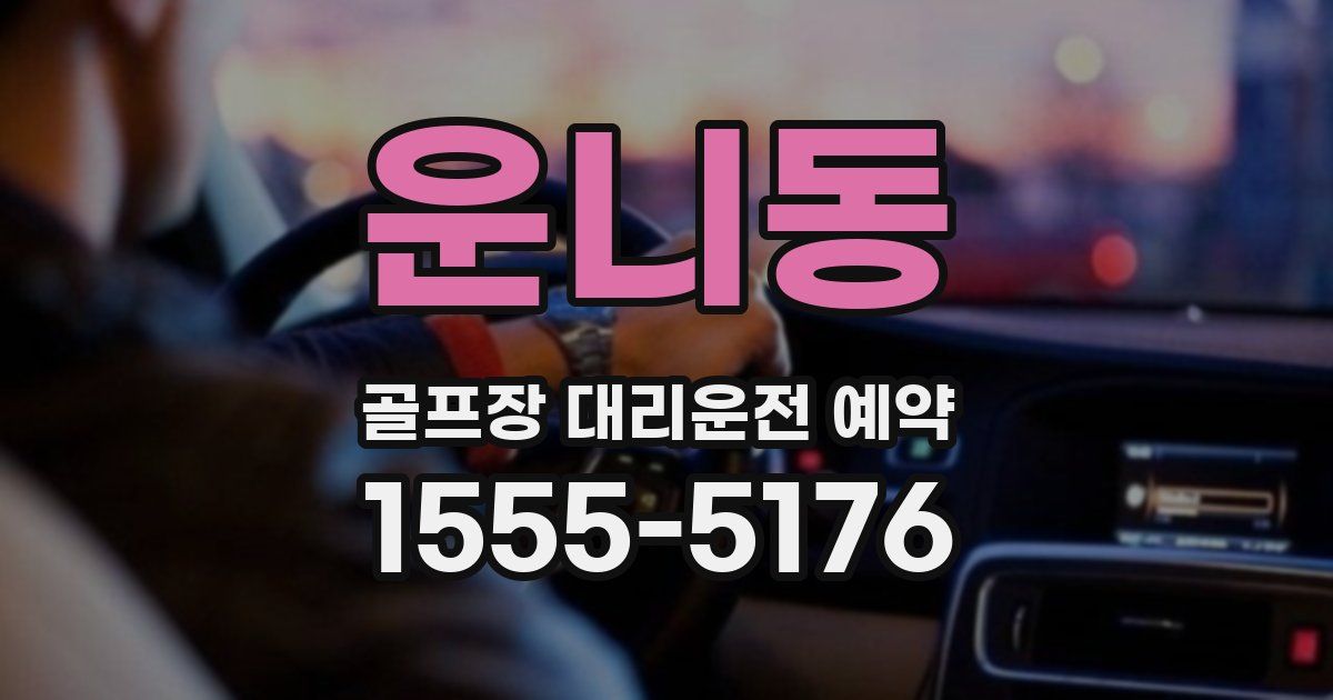 운니동 골프장 대리운전 예약
