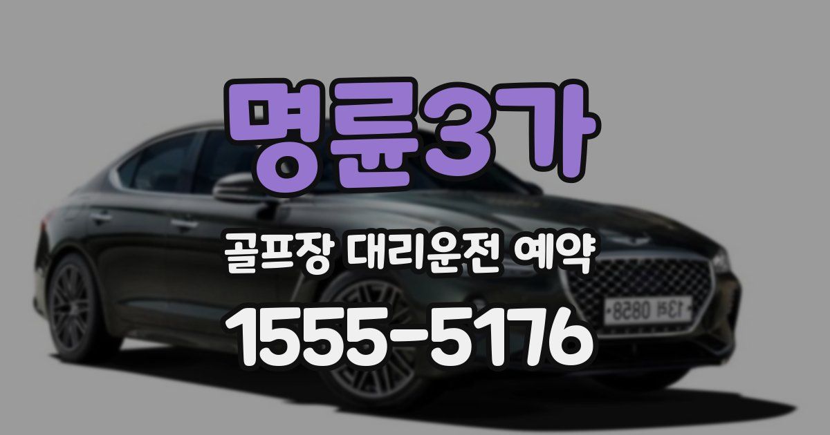 명륜3가 골프장 대리운전 예약