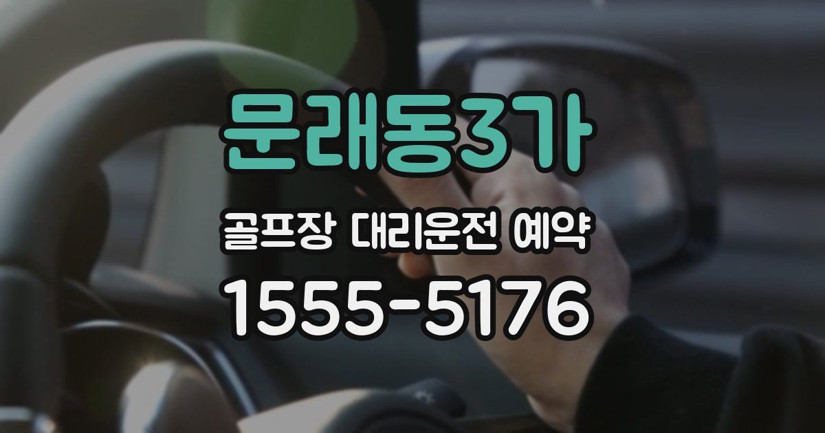 문래동3가 골프장 대리운전 예약
